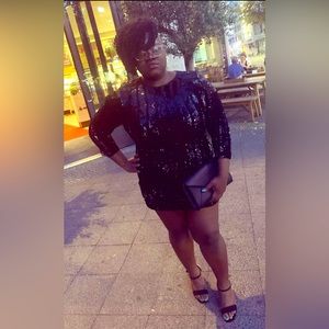 Black Sequin Bodycon Dress